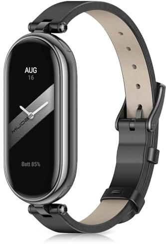 Xisair Armband für Xiaomi Smart Band 8/9 / 10 Lederarmband, Leichtes, Weiches und Bequemes Lederarmbänder Zubehör für Miband 10 & 9 & 8 Armbänder für Frauen Ersatzband