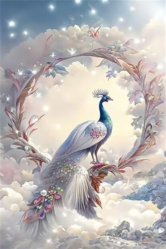Diamond Painting Tierischer Pfau Diamant Painting Bilder Tierischer Pfau Diamond Painting Erwachsene Klein 40x80cm, DIY Mosaikherstellung Kinder Stickerei Kits für Aesthetic Room Decor Gifts -42