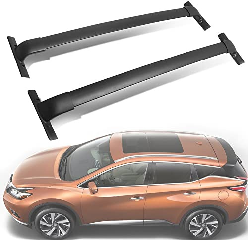 AGALUS DachträGer RelingträGer für Nissan Murano III 2014-2021, Dachgepäckträger Alu Dachquerträger Stange Dachgepäckablage, Black-1-Pair