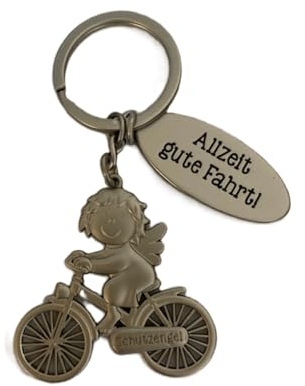 Depesche 11343-11 Schutz-Engel Schlüssel-Anhänger für Männer und Frauen aus Metall, Glücksbringer für Fahrrad-Fahrer, kleines Geschenk für die Liebsten unterwegs
