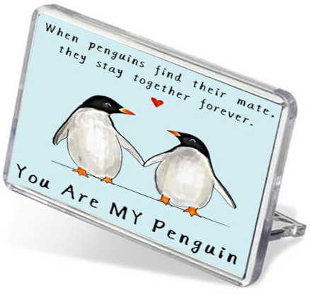 When Penguin Find Their Mate, They Stay Together Forever, Valentine's Day Gift, Sentimental Keepsake Memories Fridge Magnet.