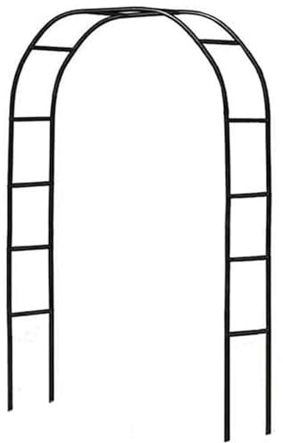 Arche Jardin en Metal Arche À Rosier pour Plante Grimpante Metal Arceau À Rosiers Plantes Tour Terrasse Extérieure Plante Escalade Décorative Arche De Mariage Fleurs Décorations(Black,A-High Arch)
