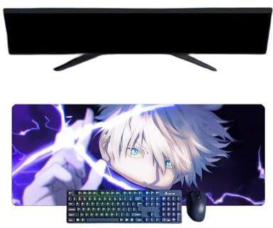 ButkUs Satoru Gojo Anime Gaming-Mauspad, XXL, 800 x 300 mm, 3 mm, wasserdicht und rutschfest, strukturierte Oberfläche für PC und Laptops