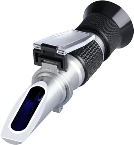 Zuckergehalt Refraktometer, RGBS Refraktometer 0-90 Brix Wein Refraktometer zur Messung des Zuckeranteils mit ATC Handrefraktometer für Winzer Wein Bier Obst Frucht usw