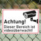 BilderKing Hinweis-Schild 30x20cm - Achtung Bereich ist Videoüberwacht - Sicherheitsschild Warnschild aus 3mm Alu-Dibond, Wetterfest, kratzfest, UV-Schutz