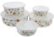 5Pcs Enamel Mixing Bowl Set with Lids - Vintage Flower Design Nesting Container for Food Storage, Soup, Salads & Snacks - Red Chinese Style Kitchen Bowls