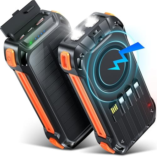 56800mAh 65W Huge Capacity Solar Power Bank Portable Charger, Fast Charging Phone Charger, 7 Charging ports, Digital Display& Bright Flashlight, for iPhone,Tablet