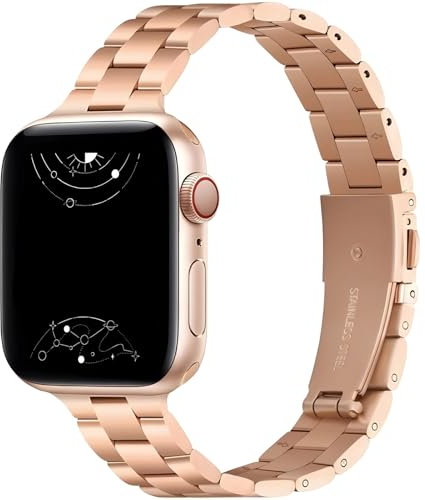 RYLIXAR en Métal Compatible avec Bracelet Apple Watch, Bracelet de Remplacement en Acier Inoxydable Assorti en Couleur Compatible avec Bracelet iWatch