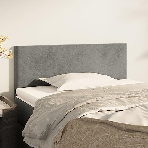 Somanki Kopfteil Hellgrau 80x5x78/88 cm Samt, Kopfteil Bett, Bettrückwand, Headboard, Bettrückwände, Bettkopfteilbezug, Kopfteilabdeckung - 345738