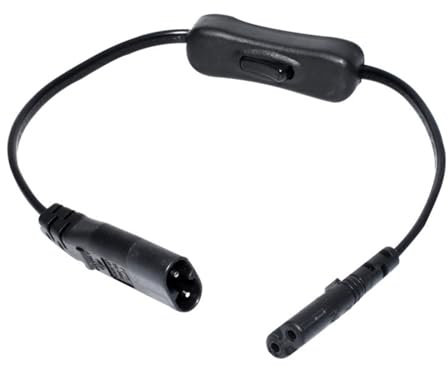 Hrtyvhin 30cm Figure 8 Power Extension Cord IEC320 C7 To C8 Converter Adapter Cable With Switches For Display Desk Lamp