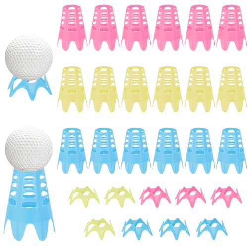 Haisheng 27 Stück Golf Tees Kunststoff, Golf-Simulator-Tees, 18 Hoch und 9 Kurz Golf Simulator Tees, Bunt Winter Tees Golf, Golf Matten Tees, Golftees für Winterrasen und Driving