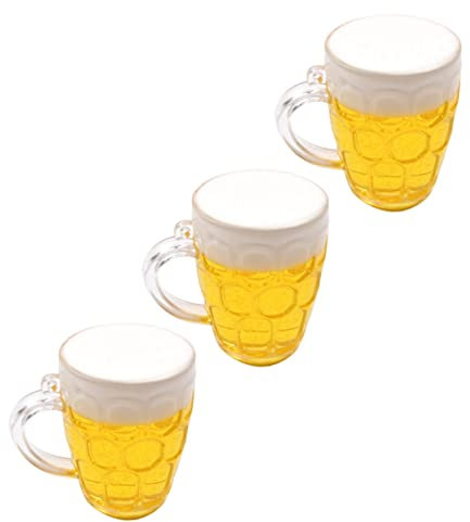Alipis 3stücke Simulation Bierglas Cake Dekoration Ergänzung Für Vatertag Geburtstag Und Feierlichkeiten Umweltfreundliche Dreidimensionale Backzubehörteile Gelb
