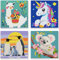 MXJSUA Lot De 4 Kits De Peinture Par Numéros Animaux Mignons Pour Enfants Avec Cadre Pour Âges 6-12, Motif Koala Pingouin Licorne Alpaga Peintures À L’Huile Acryliques Pour Décoration Maison 20x20cm