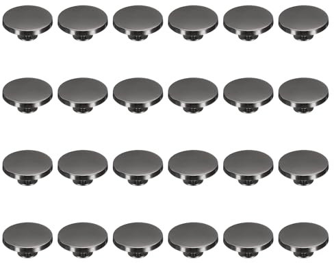 sourcing map Set di 24 borchie a testa piatta da 20 mm, con rivetti a vite posteriore, piedini rotondi per borsette, borchie in metallo, rivetti per fai da te, artigianato in pelle, cinturino per