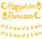 Ramadan Deko,Hosgeldin Ramazan Dekor,Islam Banner mit 3M 20LED Ramadan Lichterkette, Moon Star Lantern Castle Banner Ramadan Decorations,Hoşgedin Ramazan Islam Deko
