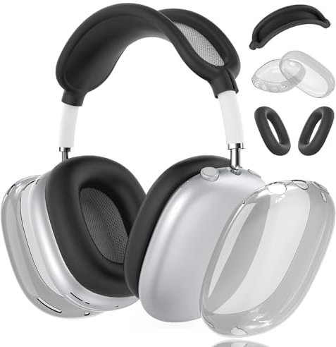 Hülle Für Apple Airpods Max, Silikon Ohrpolster Schutz Abdeckungen + TPU Schutzhülle Hülle Cover Case + Kopfband Stirnband Headband Abdeckung, Zubehör für Apple AirPods Max