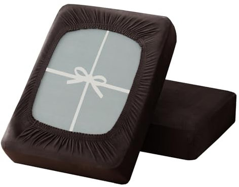 ZYBSLCSY Weich Samt Sofa Sitzkissenbezug Bezüge Für Wohnwagenpolster, rutschfest Ersatzbezug Für Wohnwagen Polster Mit Gummiband Und Schnürung (Rot Kaffee,W65-95cm,D65-95cm)