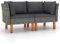 Myheimly Ecksofas 2 STK. Poly Rattan und Eukalyptus Massivholz Grau Sofa-Eckteil (Armlehne Links) Sofa-Eckteil (Armlehne rechts)