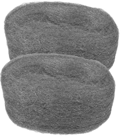 Anneome 2pcs Fine Wire Wool Pad for Cleaning Reusable Steel Wool Mesh Fabric for Wood Metal Chrome Aluminum