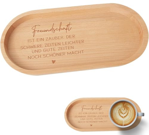 PWCTNT Beste Freundin Geschenke, Gravierte Freundschaftstablett aus Holz, Geburtstagsgeschenk für Frauen, Geburtstagsgeschenk für Männer, Geschenk für Beste Freundin, Geburtstag oder Besondere Anlässe