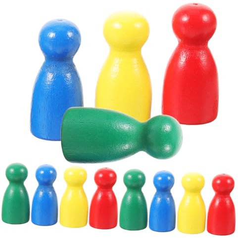 KICHOUSE Realistische Schachfiguren in Menschlicher Form 40-teiliges Holzfiguren-Set Ideal Für Brettspiele Und Reisen