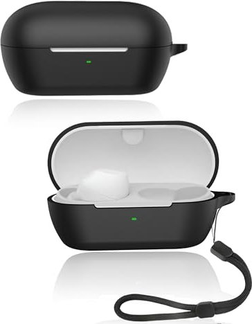 Protective cover for Sony WF-C710N Wireless Earbuds, Soft Silicone Case with Lanyard - Skin-friendly & Durable, Black