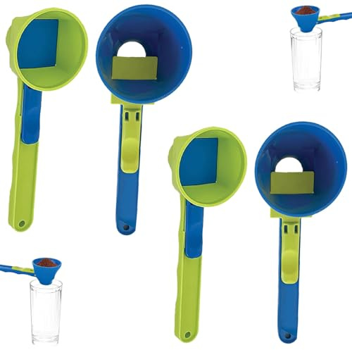 SIXHAOBU 4pcs Cucchiai Scorrevoli Proteine Polvere Imbuto scoop Scoop imbuto cucina setaccio scorrevole imbuto misurino utensili da cucina per misurazione precisa Proteine Polvere