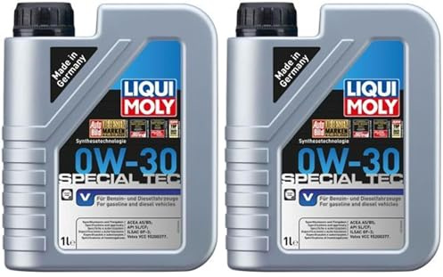 LIQUI MOLY Special Tec V 0W-30 | 1 L | Synthesetechnologie Motoröl | Art.-Nr.: 3768, farblos (Packung mit 2)