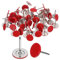 sourcing map 60Pcs Upholstery Tacks, 11mmx15mm Flat Head Thumb Tack Decorative Furniture Nails Push Pins for Furniture Sofa Headboards, Red
