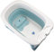 Gran bañera plegable para bebé con asiento de ducha, ducha para bebé, XXL, patas antideslizantes, tapón de drenaje -3 en 1 (azul, 85,3 x 55,5 x 43,7 cm)