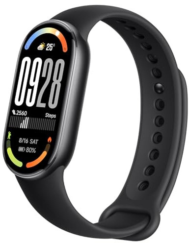 Xiaomi Mi Smart Band 10 (2025) Smartwatch, Schermo AMOLED 1,72, Autonomia 21 giorni,150+ Modalità Sportive,5ATM, Monitoraggio Della Frequenza Cardiaca 24/7 e SPO₂, Analisi del Sonno, HyperOS 2(Nero)