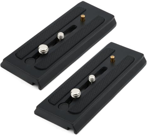 2pcs Tripod Quick Release Plates, Universal Camera Mounting Plate Premium Camera Accessories Compatible 501PL GM001 M002 & GM006 Tripod Heads