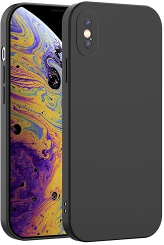Honara Silicone Case for iPhone XS Max, Full Camera Protection, Slim Liquid Silicone Phone Bumper Cover, Soft Touch, Antiskid, DustProof, Shockproof, Drop-Resistant, Anti-Scratch Cases (Black)