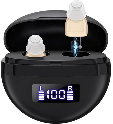AAFGVC Hermhoffer CIC in-Ear MINI-Kopfhörer - Soundgeräte Wiederaufladbar Mit Intelligenter Geräuschunterdrückung Für Innen Und Außenbereiche (Schwarz(B))