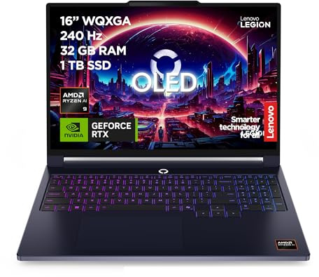 Lenovo Legion 7 Gaming AI Laptop | 16 WQXGA OLED 240Hz Display | AMD Ryzen AI 9 HX 470 | 32GB RAM | 1TB SSD | NVIDIA GeForce RTX 5060 | Windows 11 | QWERTZ | Nebula | 3 Monate GamePass