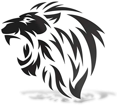 Erreinge Aufkleber prespaced Schwarz 12Cm - Leo Tribal Left - Vinyl-Aufkleber Aufkleber Aufkleber Mural Laptop Auto Moto Helm Camper