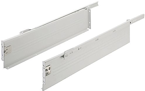 Gedotec Schubladen Auszugsschienen mit Rollenführung - Teilauszug mit Bodenmontage | 1 Paar - Teleskopschienen 450 mm - Schubladenschienen Rollenauszug | Tragkraft 25 kg | Höhe 118 mm | schienensystem