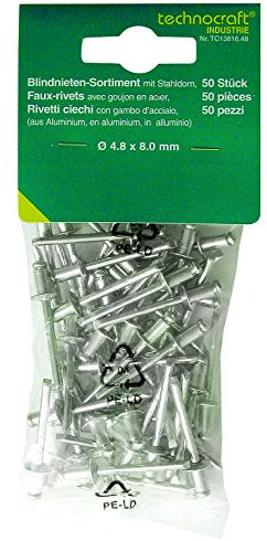 TAP France 0005682 Faux-Rivets, 2.4mm x 6mm, Lot de 50