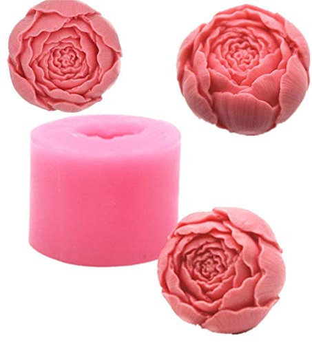 Floral Rosa Forma Redondo Jabón Molde, Silicona Chocolate Molde Bandeja, Homemade Fabricación de Bricolaje Artesanía Velas Creación Herramienta, Tarta Decration Hornear para Día San Valentín Boda