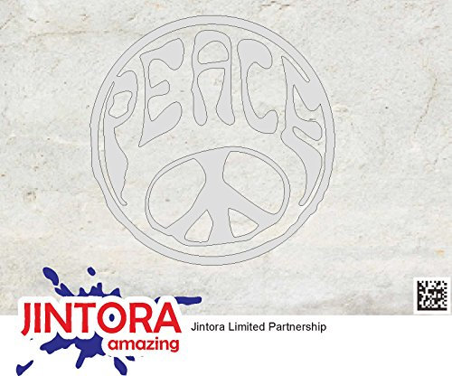 JINTORA - Autoaufkleber Tuning - Hippie Peace - 88x90mm - Auto Aufkleber - Bus - Fenster - Heckscheibe - Camper - wetterfest - Outdoor Sticker - Auto Deko - LKW - Tuning Selbstklebend - Silber
