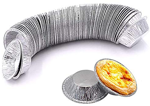 MUXItrade 250 Pièces Moule à Tarte Tartelette Gateau Flan Aluminium Jetable, Poêle de Tarte en Feuille, Plaques de Barbecue