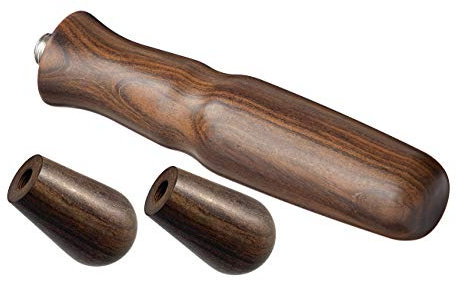 scarlet espresso | Edelholzgriff »Precioso« für Siebträger mit M12 Edelstahlschraube für Rocket Bezzera La Marzocco etc. (Set Sandelholz - Dunkelbraun, Griff2 + 2x Kipphebel)