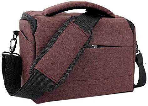 Neuleben Kameratasche Klein Wasserdicht Fototasche mit Tragegurt Messenger Umhängetasche für Spiegelreflex Systemkamera SLR DSLR Kamera (Kaffee)