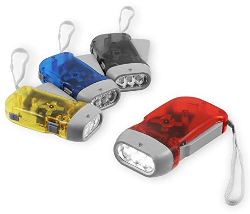 EDQZ Lot de 4 lampes de poche à LED - Lampe de poche portable - 3 LED - Pour le camping, la randonnée - Couleur aléatoire