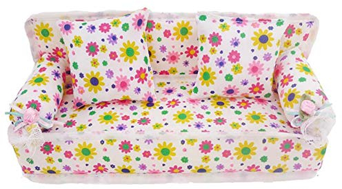 Beito 1 Satz Couch Floewr Muster Miniatur Sofas Möbel Spielzeug Couches Dekoration Für Puppenhaus Schlafzimmer-dekor