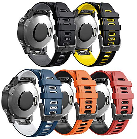 ANBEST Armbänder Kompatibel mit Garmin Fenix 5S/Fenix 6S/6S Pro Armband, Schnellverschluss Silikon 20mm Ersatzarmband für Fenix 5S Plus/D2 Delta S, 5-Pack