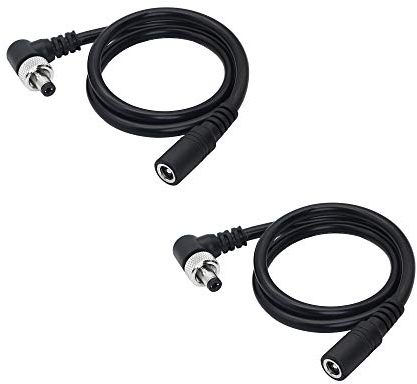 SinLoon 2Pack 90 Gradi DC Prolunga Cavo, DC 5.5mm X 2.1mm Ad Angolo Retto L-Forma Maschio A Femmina 18AWG Cavo Connettore Con Dado di Bloccaggio Per DC 5V/12V Adattatore di Alimentazione