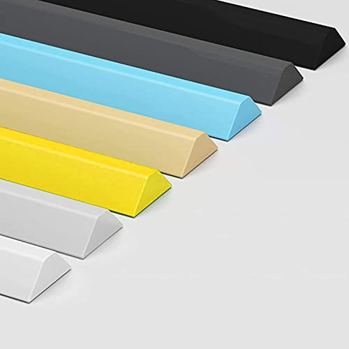Barriera per Doccia Pieghevole e Sistema di Ritenzione,protezione Dell'acqua per Doccia ​pieghevole,barriera per Doccia in Silicone,guarnizione del Pavimento in per del Bagno,Giallo,0.5M/19in