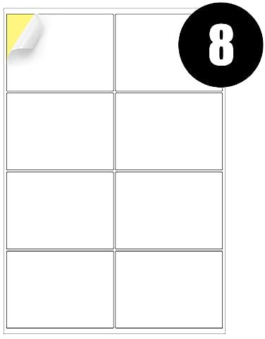 Etiquetas A4, 8 por hoja, 20 hojas, 160 etiquetas adhesivas, etiquetas de dirección, etiquetas de impresora, papel adhesivo A4 autoadhesivo imprimible para impresión, etiquetas adhesivas láser [secado