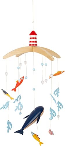 small foot Mobile Großer Ozean aus Holz, 3D-Mobile im maritimen Look, ideal für Kleinkinder und Babys, 12290